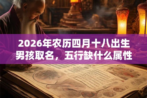 2026年农历四月十八出生男孩取名，五行缺什么属性？