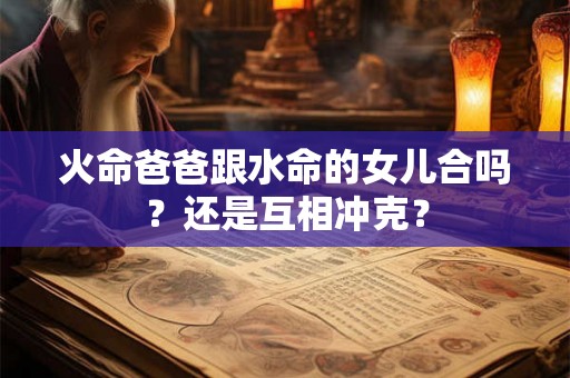 火命爸爸跟水命的女儿合吗？还是互相冲克？