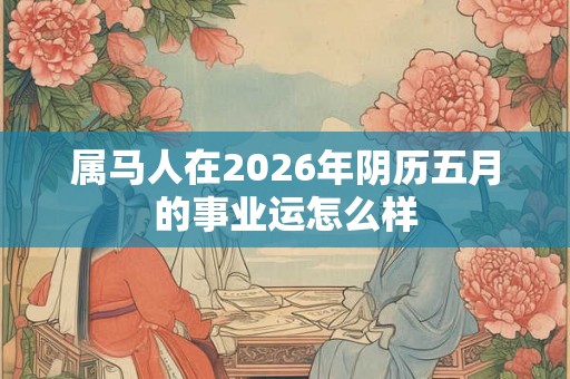 属马人在2026年阴历五月的事业运怎么样 属马人在2026年阴历五月的事业运怎么样