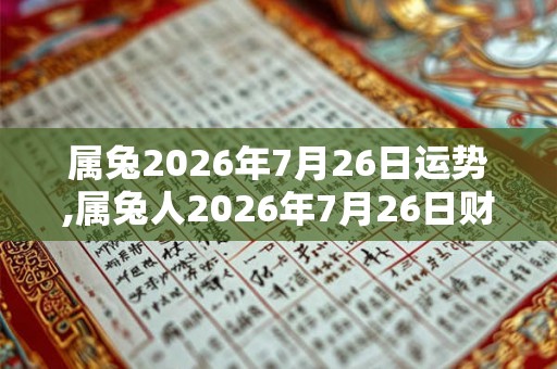 属兔2026年7月26日运势,属兔人2026年7月26日财运,生肖兔2026年7月26日运势