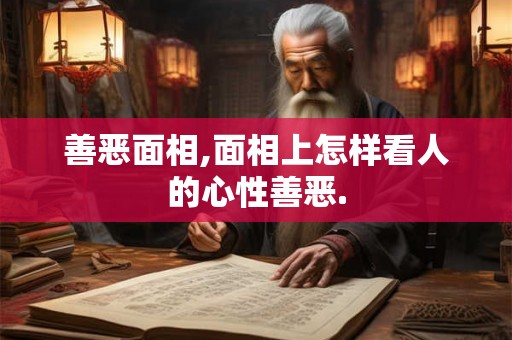 善恶面相,面相上怎样看人的心性善恶.
