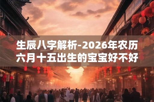 生辰八字解析-2026年农历六月十五出生的宝宝好不好 生辰八字解析-2026年农历六月十五出生的宝宝好不好