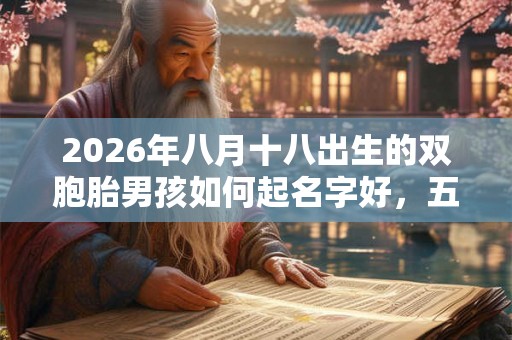2026年八月十八出生的双胞胎男孩如何起名字好，五行属什么？