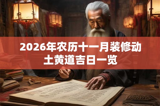 2026年农历十一月装修动土黄道吉日一览