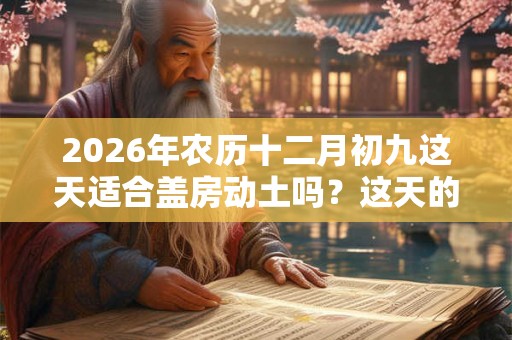 2026年农历十二月初九这天适合盖房动土吗?这天的吉凶事项是什么? 2026年农历十二月初九这天适合盖房动土吗?这天的吉凶事项是什么?