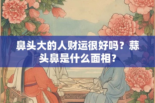 鼻头大的人财运很好吗?蒜头鼻是什么面相? 鼻头大的人财运很好吗?蒜头鼻是什么面相?