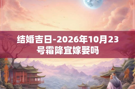 结婚吉日-2026年10月23号霜降宜嫁娶吗