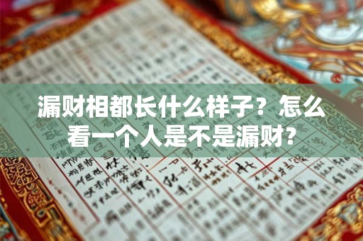 漏财相都长什么样子?怎么看一个人是不是漏财? 漏财相都长什么样子?怎么看一个人是不是漏财?