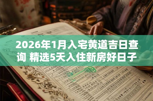 2026年1月入宅黄道吉日查询 精选5天入住新房好日子