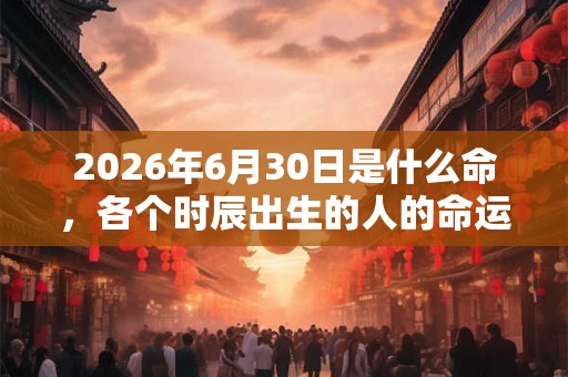 2026年6月30日是什么命，各个时辰出生的人的命运