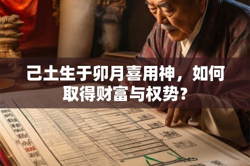 己土生于卯月喜用神,如何取得财富与权势? 己土生于卯月喜用神,如何取得财富与权势?