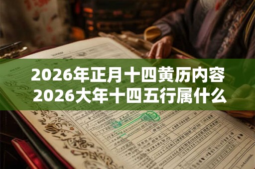 2026年正月十四黄历内容 2026大年十四五行属什么