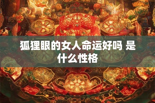 狐狸眼的女人命运好吗 是什么性格