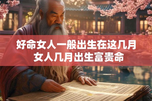 好命女人一般出生在这几月 女人几月出生富贵命 好命女人一般出生在这几月 女人几月出生富贵命