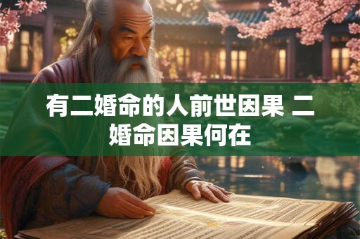 有二婚命的人前世因果 二婚命因果何在