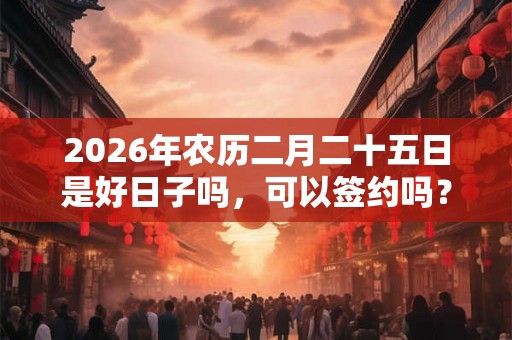 2026年农历二月二十五日是好日子吗，可以签约吗？