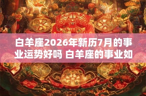 白羊座2026年新历7月的事业运势好吗 白羊座的事业如何