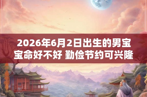 2026年6月2日出生的男宝宝命好不好 勤俭节约可兴隆