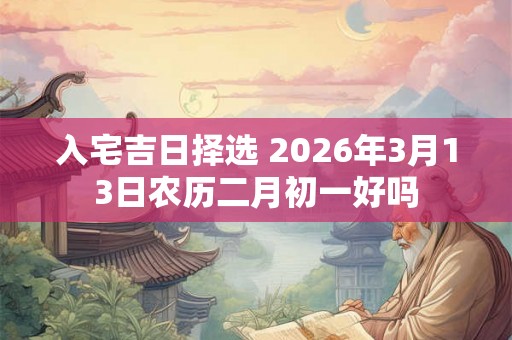 入宅吉日择选 2026年3月13日农历二月初一好吗