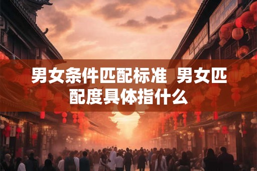 男女条件匹配标准  男女匹配度具体指什么