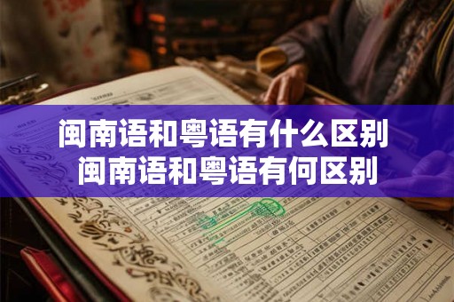 闽南语和粤语有什么区别 闽南语和粤语有何区别 闽南语和粤语有什么区别 闽南语和粤语有何区别