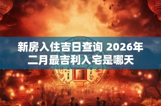 新房入住吉日查询 2026年二月最吉利入宅是哪天