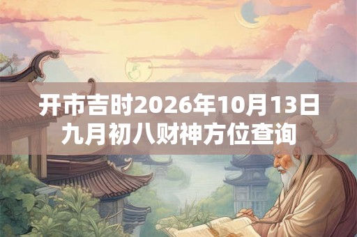 开市吉时2026年10月13日九月初八财神方位查询