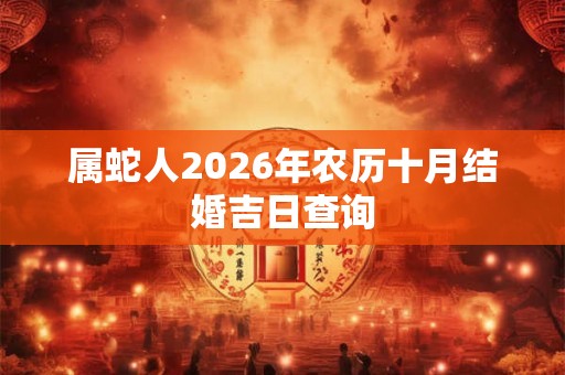 属蛇人2026年农历十月结婚吉日查询