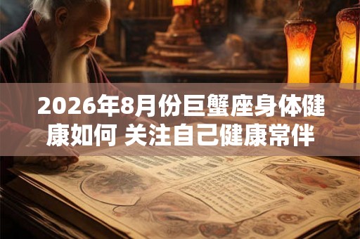 2026年8月份巨蟹座身体健康如何 关注自己健康常伴