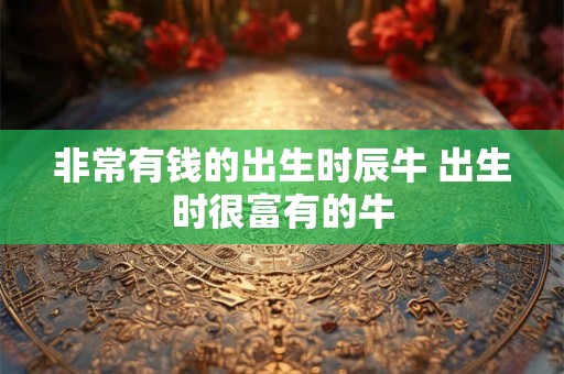 非常有钱的出生时辰牛 出生时很富有的牛