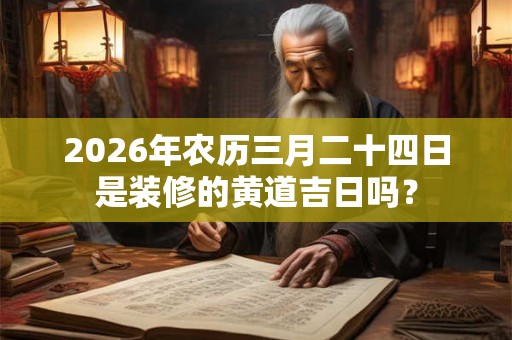 2026年农历三月二十四日是装修的黄道吉日吗? 2026年农历三月二十四日是装修的黄道吉日吗?