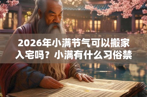 2026年小满节气可以搬家入宅吗？小满有什么习俗禁忌？