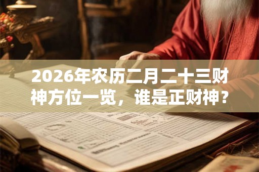 2026年农历二月二十三财神方位一览,谁是正财神? 2026年农历二月二十三财神方位一览,谁是正财神?