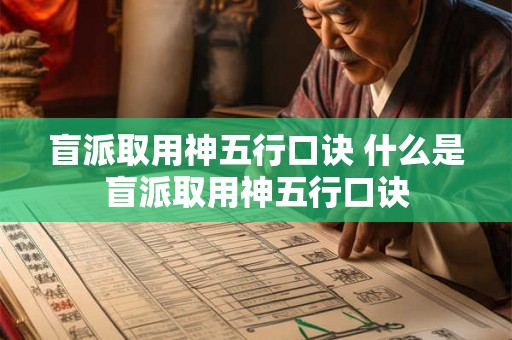 盲派取用神五行口诀 什么是盲派取用神五行口诀
