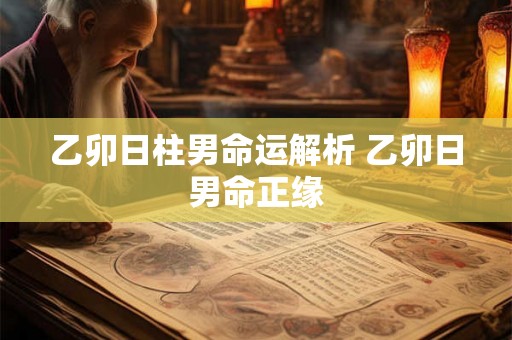 乙卯日柱男命运解析 乙卯日男命正缘