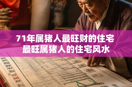 71年属猪人最旺财的住宅 最旺属猪人的住宅风水