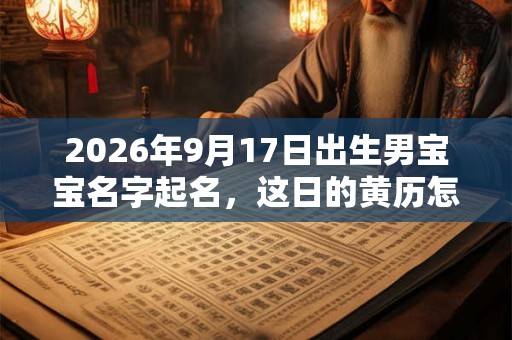 2026年9月17日出生男宝宝名字起名，这日的黄历怎么样？
