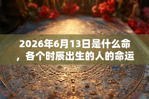 2026年6月13日是什么命，各个时辰出生的人的命运