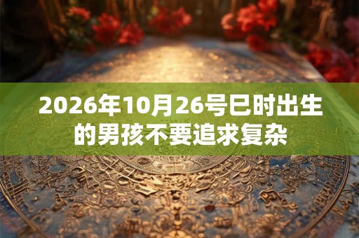 2026年10月26号巳时出生的男孩不要追求复杂 2026年10月26号巳时出生的男孩不要追求复杂