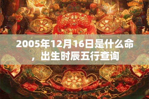 2005年12月16日是什么命，出生时辰五行查询