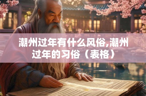 潮州过年有什么风俗,潮州过年的习俗（表格）