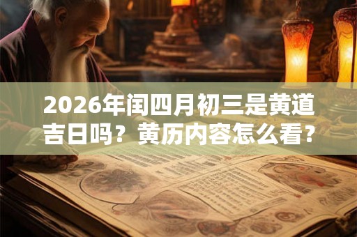 2026年闰四月初三是黄道吉日吗？黄历内容怎么看？