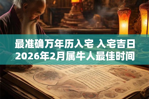 最准确万年历入宅 入宅吉日2026年2月属牛人最佳时间
