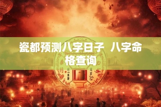 瓷都预测八字日子  八字命格查询