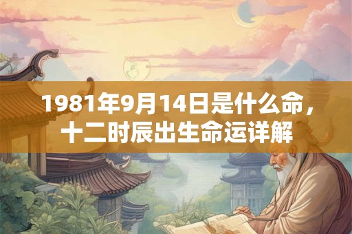 1981年9月14日是什么命，十二时辰出生命运详解