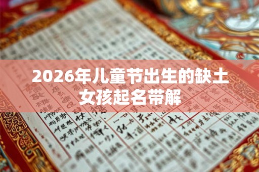 2026年儿童节出生的缺土女孩起名带解
