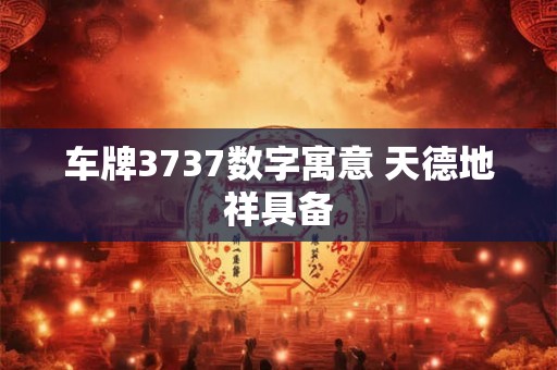 车牌3737数字寓意 天德地祥具备
