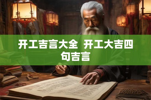 开工吉言大全 开工大吉四句吉言 开工吉言大全 开工大吉四句吉言