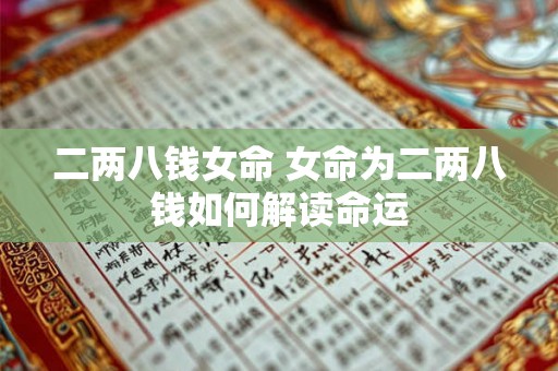二两八钱女命 女命为二两八钱如何解读命运