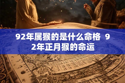 92年属猴的是什么命格  92年正月猴的命运